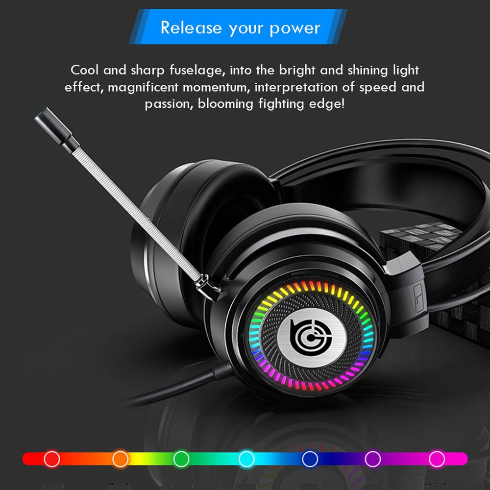 GT9 RGB Light Design Head-mounted Wired Stereo Sound E-sports Headphone Computer Gaming Headset with Adjustable Angle Mic GT9 RGB Light Design Head-mounted Wired Stereo Sound E-sports Headphone Computer Gaming Headset with Adjustable Angle Mic